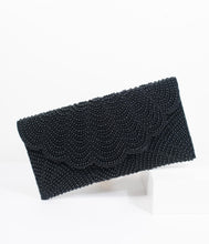 Load image into Gallery viewer, 1920s Style Black Beaded Envelope Clutch
