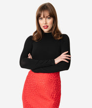 Load image into Gallery viewer, Black Mock Neck Long Sleeve Bodysuit