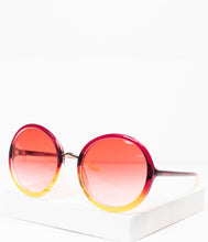 Load image into Gallery viewer, 1960s Red & Yellow Ombre Endless Round Sunglasses
