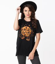 Load image into Gallery viewer, Black & Orange Hocus Pocus Distressed Tee