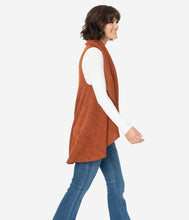Load image into Gallery viewer, 1970s Style Rust Orange Knit Sleeveless Open Sweater Vest
