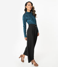 Load image into Gallery viewer, Black High Waist Belted Wide Leg Pants
