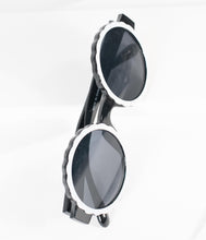 Load image into Gallery viewer, 1960s Black &amp; White Omelette Mod Sunglasses
