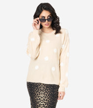 Load image into Gallery viewer, Beige &amp; Ivory Polka Dot Sweater
