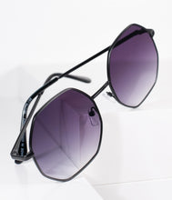 Load image into Gallery viewer, Black Geometric Mod Friendly Sunglasses
