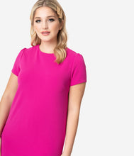 Load image into Gallery viewer, 1960s Style Magenta Shift Dress
