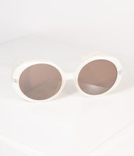 Load image into Gallery viewer, 1960s Cream Round Romance Sunglasses

