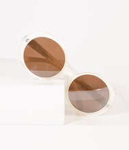 Load image into Gallery viewer, 1960s Cream Round Romance Sunglasses
