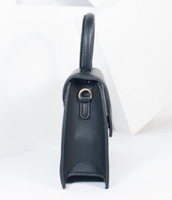 Load image into Gallery viewer, Black Leatherette Top Handle Structured Purse
