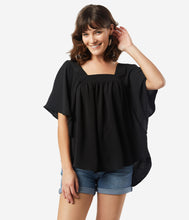 Load image into Gallery viewer, 1970s Style Black Butterfly Sleeve Blouse
