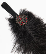 Load image into Gallery viewer, 1920s Style Black Feather Spider Web Headband
