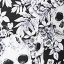 Load image into Gallery viewer, Black &amp; White Skulls &amp; Roses Print Aida Swing Dress

