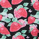 Load image into Gallery viewer, Black &amp; Red Strawberry Print Bow Blouse
