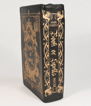 Load image into Gallery viewer, Black &amp; Gold Book of Spells Crossbody Purse
