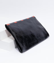 Load image into Gallery viewer, Black Leatherette Halloween Party Animal Envelope Clutch
