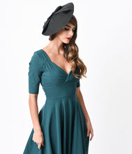 Load image into Gallery viewer, Black Feather &amp; Bow Disc Fascinator Hat
