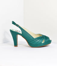 Load image into Gallery viewer, Bettie Page Vintage Style Green Selene Heels
